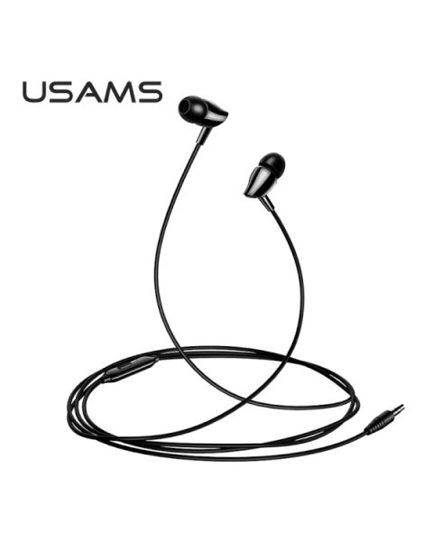 USAMS EP-37 Stereo Earphones with Mic 3,5mm Jack/ Black