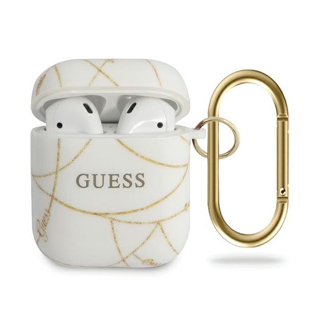 Guess Golden Chain Series AirPods Cover/ White