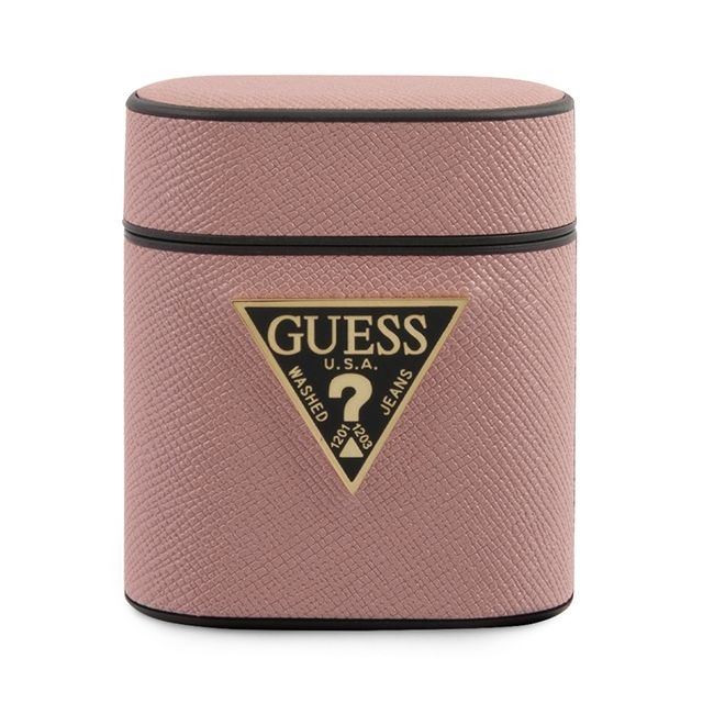 Guess Saffiano Series AirPods Cover/ pink